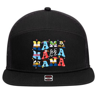 Toy Funny Story Mama Boy Mom MotherS Day 7 Panel Mesh Trucker Snapback Hat