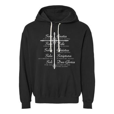 The Five Solas Cute Christian Movement Garment-Dyed Fleece Hoodie