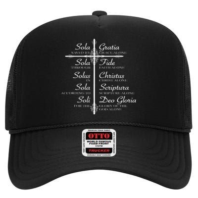 The Five Solas Cute Christian Movement High Crown Mesh Back Trucker Hat