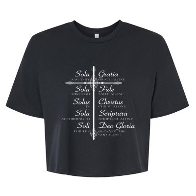 The Five Solas Cute Christian Movement Bella+Canvas Jersey Crop Tee