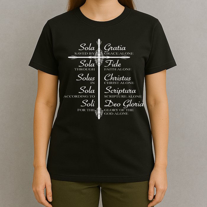 The Five Solas Cute Christian Movement T-Shirt