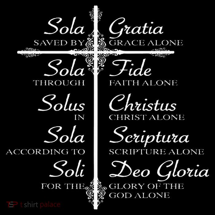 The Five Solas Cute Christian Movement Button