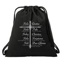 The Five Solas Cute Christian Movement Drawstring Bag