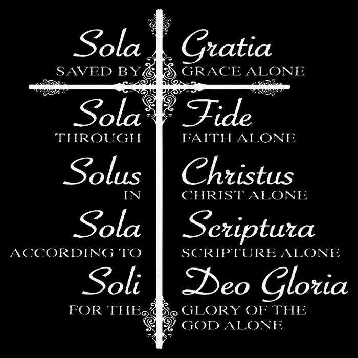 The Five Solas Cute Christian Movement Drawstring Bag