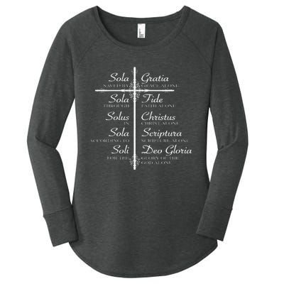 The Five Solas Cute Christian Movement Women's Perfect Tri Tunic Long Sleeve Shirt