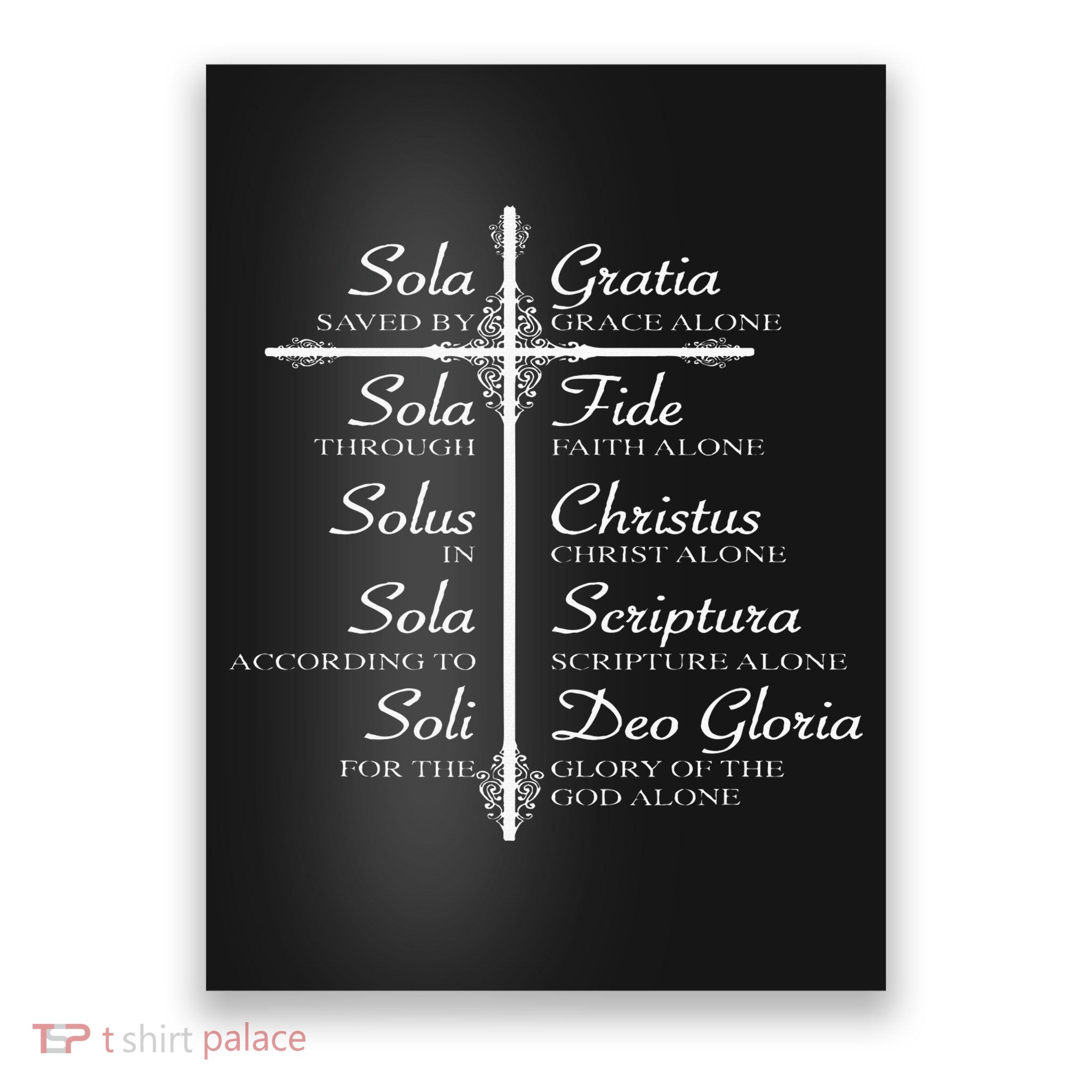 The Five Solas Cute Christian Movement Poster