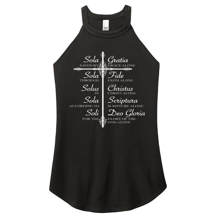 The Five Solas Cute Christian Movement Women's Perfect Tri Rocker Tank