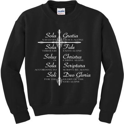 The Five Solas Cute Christian Movement Kids Sweatshirt