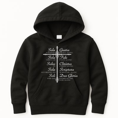 The Five Solas Cute Christian Movement Kids Hoodie