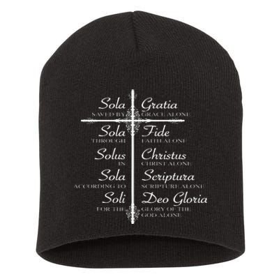 The Five Solas Cute Christian Movement Short Acrylic Beanie