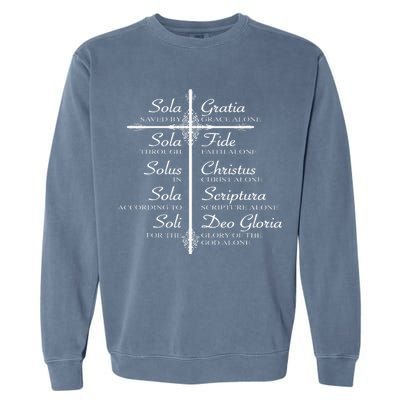 The Five Solas Cute Christian Movement Garment-Dyed Sweatshirt