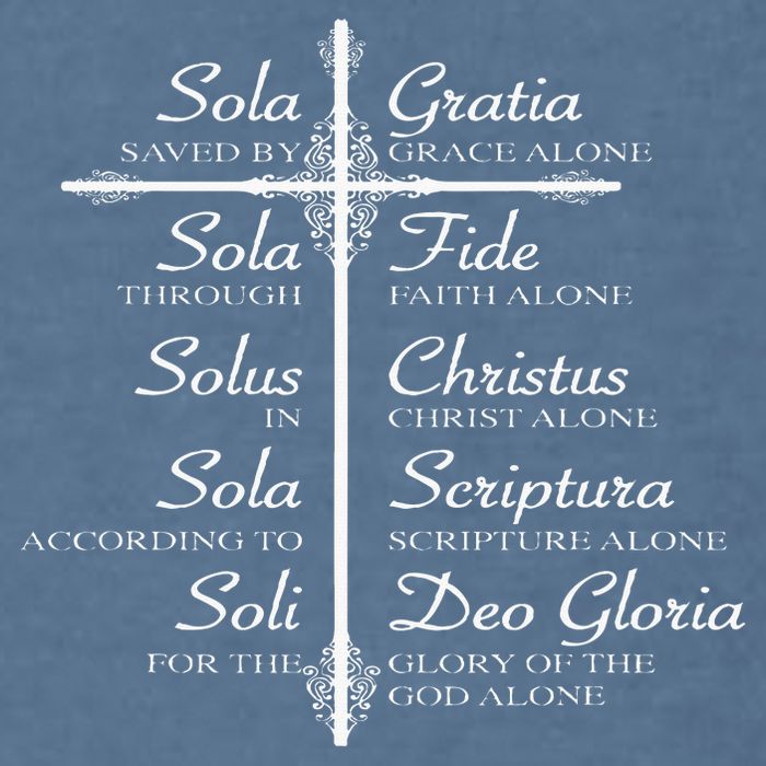 The Five Solas Cute Christian Movement Garment-Dyed Sweatshirt