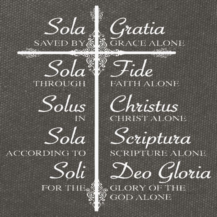 The Five Solas Cute Christian Movement Cotton Canvas Backpack