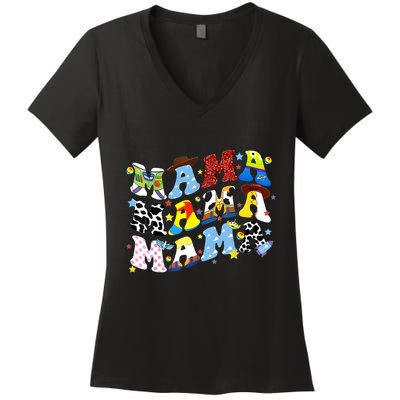 Toy Funny Story Mama Boy Mom MotherS Day Women's V-Neck T-Shirt