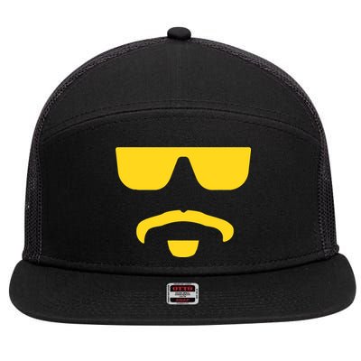 Travinski Funny Sunglasses And Goatee Meme Louisiana 7 Panel Mesh Trucker Snapback Hat