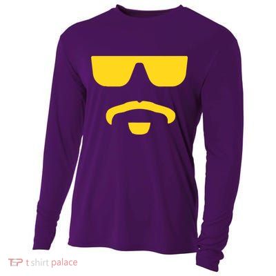 Travinski Funny Sunglasses And Goatee Meme Louisiana Cooling Performance Long Sleeve Crew
