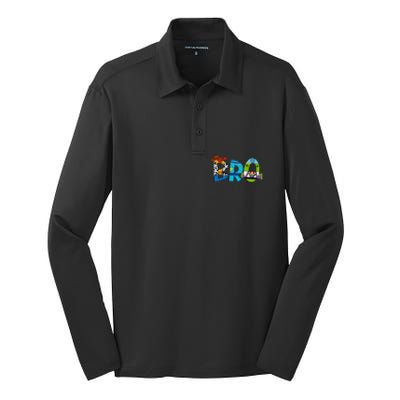 Toy Funny Story Mama Boy Mom Bro Brother MotherS Day Silk Touch Performance Long Sleeve Polo