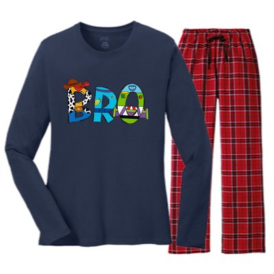 Toy Funny Story Mama Boy Mom Bro Brother MotherS Day Women's Long Sleeve Flannel Pajama Set 