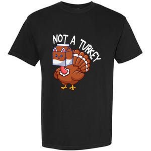 Thanksgiving Funny Turkey Fake Cat Kids Garment-Dyed Heavyweight T-Shirt