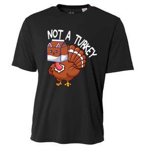 Thanksgiving Funny Turkey Fake Cat Kids Cooling Performance Crew T-Shirt