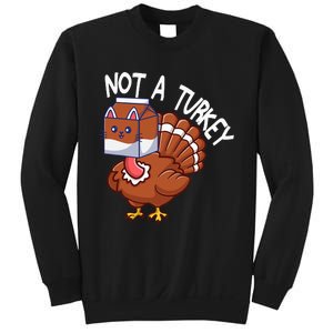 Thanksgiving Funny Turkey Fake Cat Kids Sweatshirt