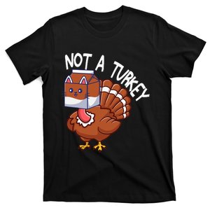 Thanksgiving Funny Turkey Fake Cat Kids T-Shirt