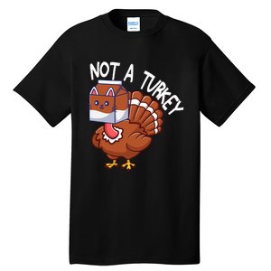 Thanksgiving Funny Turkey Fake Cat Kids Tall T-Shirt