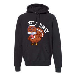 Thanksgiving Funny Turkey Fake Cat Kids Premium Hoodie