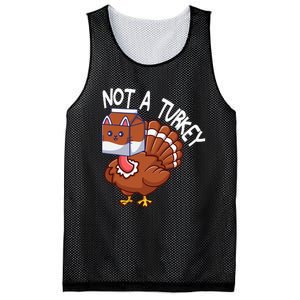 Thanksgiving Funny Turkey Fake Cat Kids Mesh Reversible Basketball Jersey Tank