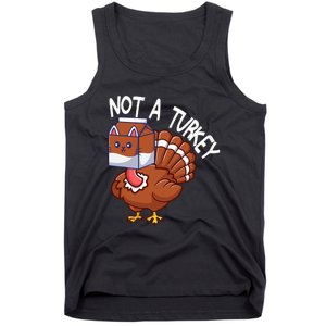 Thanksgiving Funny Turkey Fake Cat Kids Tank Top