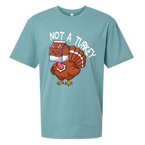 Thanksgiving Funny Turkey Fake Cat Kids Sueded Cloud Jersey T-Shirt