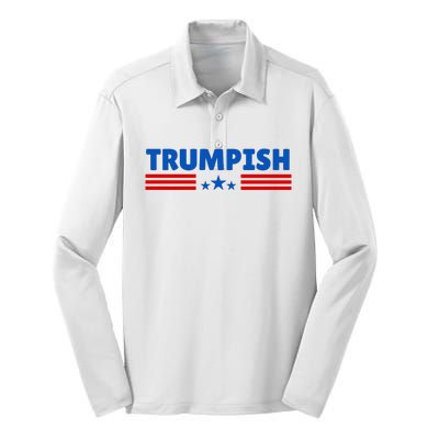 TRUMPISH Funny Trump Silk Touch Performance Long Sleeve Polo