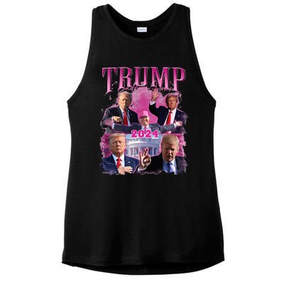 Teamsters For Trump 2024 Ladies PosiCharge Tri-Blend Wicking Tank