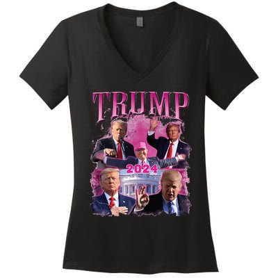 Teamsters For Trump 2024 Women's V-Neck T-Shirt