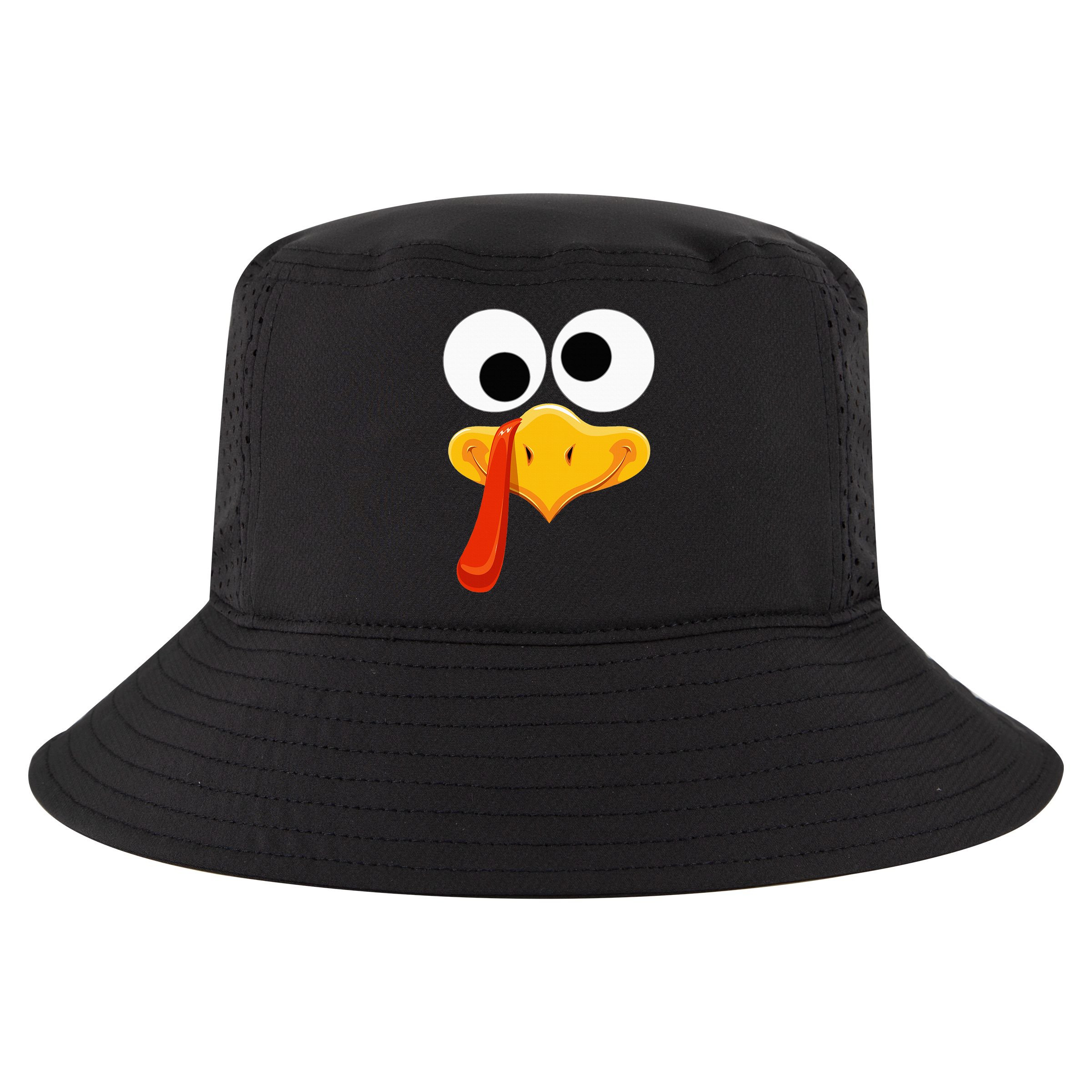 Turkey Face Thanksgiving Costume Family Outfits Matching Fun Cool Comfort Performance Bucket Hat