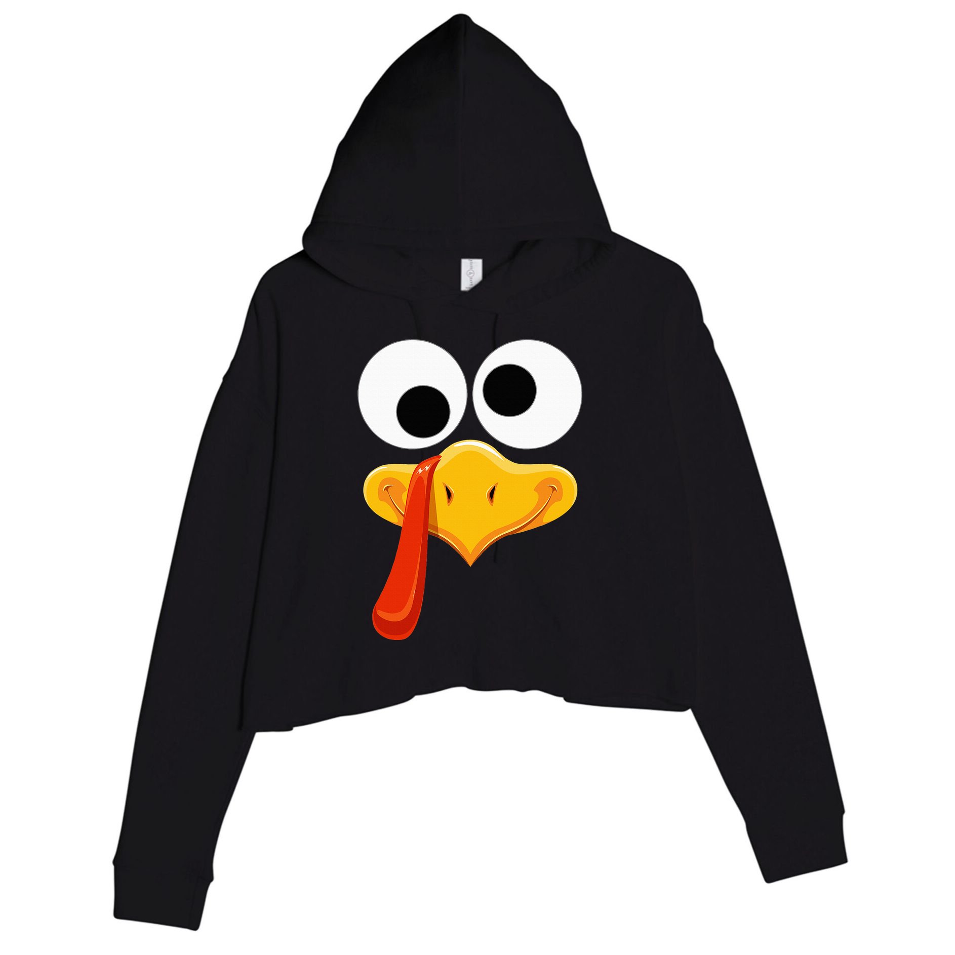 Turkey Face Thanksgiving Costume Family Outfits Matching Fun Crop Fleece Hoodie