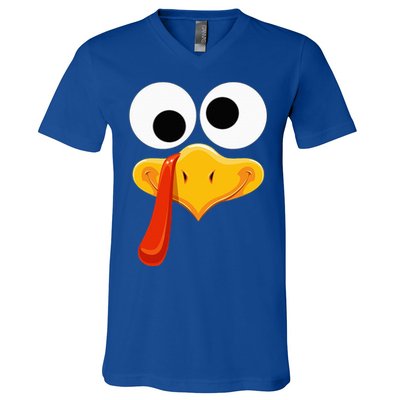 Turkey Face Thanksgiving Costume Family Outfits Matching Fun V-Neck T-Shirt