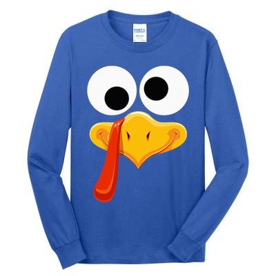 Turkey Face Thanksgiving Costume Family Outfits Matching Fun Tall Long Sleeve T-Shirt