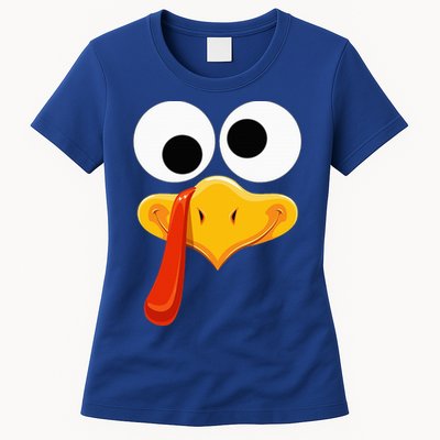 Turkey Face Thanksgiving Costume Family Outfits Matching Fun Womens T-Shirt