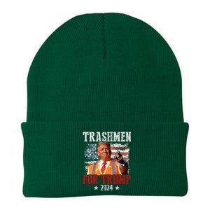 Trashmen For Trump 2024 Funny Election Garbageman Garbage Knit Cap Winter Beanie