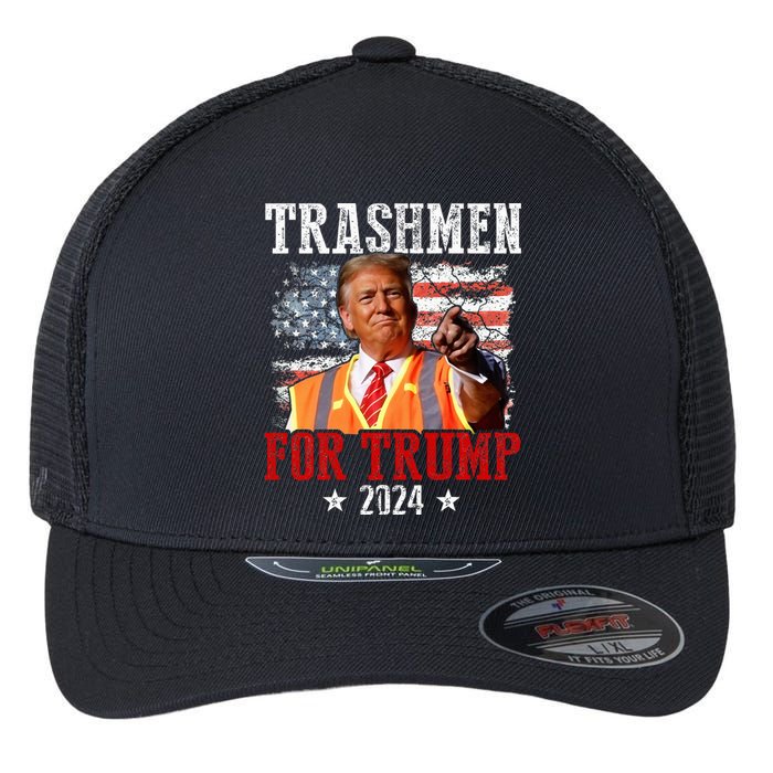 Trashmen For Trump 2024 Funny Election Garbageman Garbage Flexfit Unipanel Trucker Cap