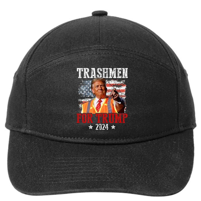 Trashmen For Trump 2024 Funny Election Garbageman Garbage 7-Panel Snapback Hat