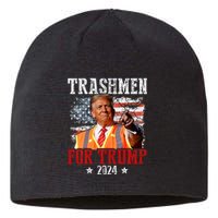 Trashmen For Trump 2024 Funny Election Garbageman Garbage Sustainable Beanie