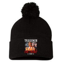 Trashmen For Trump 2024 Funny Election Garbageman Garbage Pom Pom 12in Knit Beanie