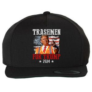 Trashmen For Trump 2024 Funny Election Garbageman Garbage Wool Snapback Cap