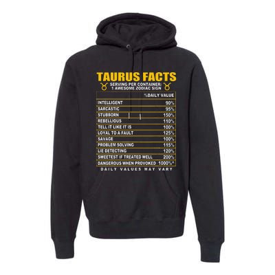 Taurus Facts Premium Hoodie