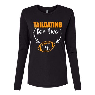 Tailgating For Two Football Thanksgiving Pregnancy Reveal Womens Cotton Relaxed Long Sleeve T-Shirt