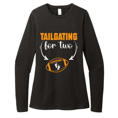 Tailgating For Two Football Thanksgiving Pregnancy Reveal Womens CVC Long Sleeve Shirt