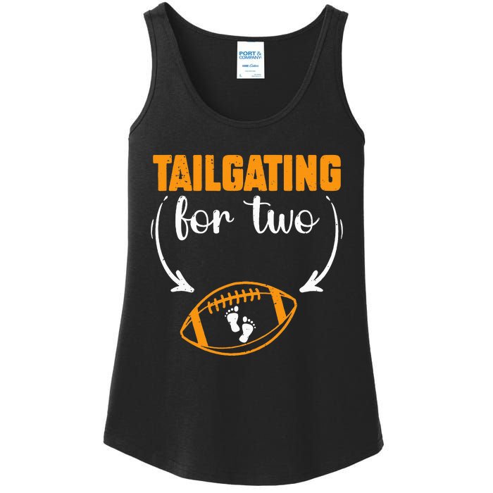 Tailgating For Two Football Thanksgiving Pregnancy Reveal Ladies Essential Tank