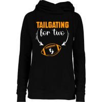 Tailgating For Two Football Thanksgiving Pregnancy Reveal Womens Funnel Neck Pullover Hood